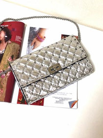 Valentino original lambskin rockstud spike crossbody bag 0137 silver