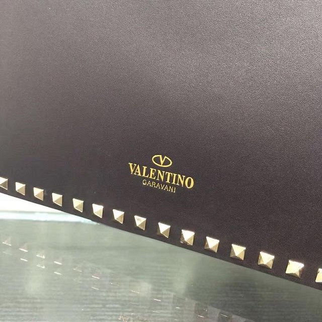 Valentino original smooth calfskin rockstud large tote bag 0970 black
