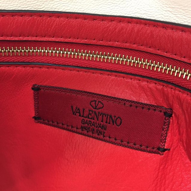 Valentino original lambskin multi-rockstud large chain bag 0121 white