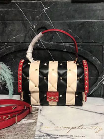 2019 Valentino original lambskin candystud handbag 0155 red&black