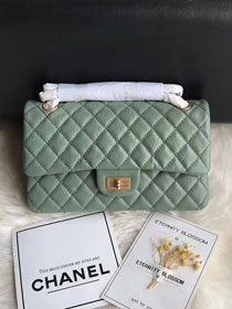 CC original aged calfskin 2.55 flap handbag A37586 green