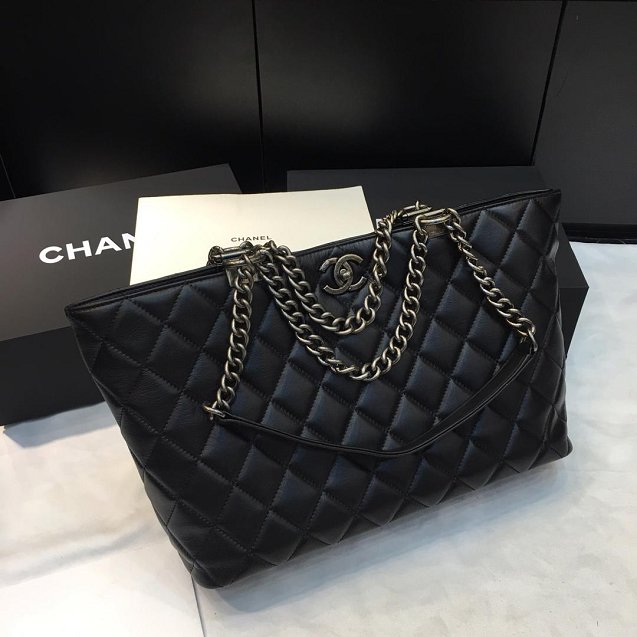 2019 CC original calfskin shopping tote bag A93535 black