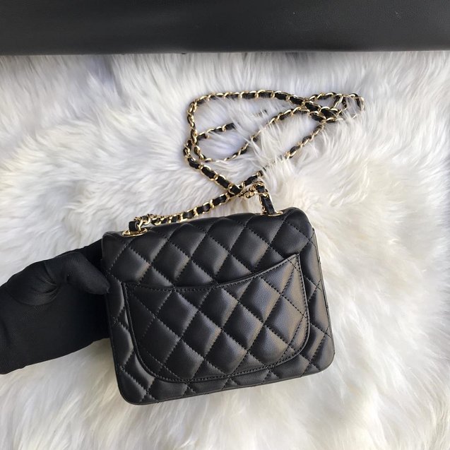 CC original lambskin super mini flap bag A35200 black