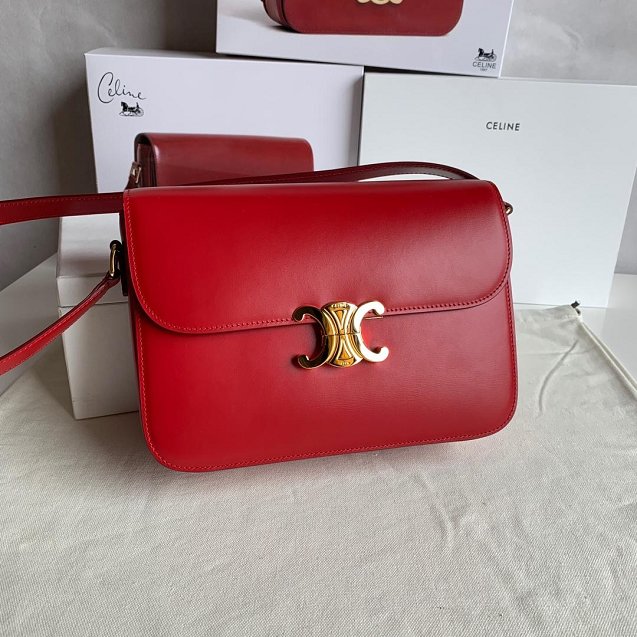 2019 Celine original calfskin large triomphe bag 187353 red