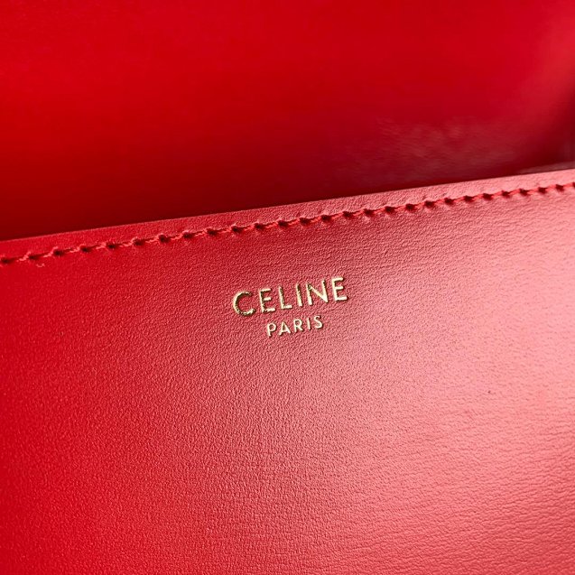 2019 Celine original calfskin large triomphe bag 187353 red