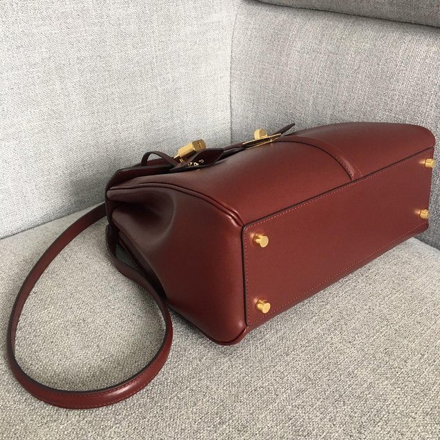 celine original smooth calfskin medium 16 bag 187373 bordeaux