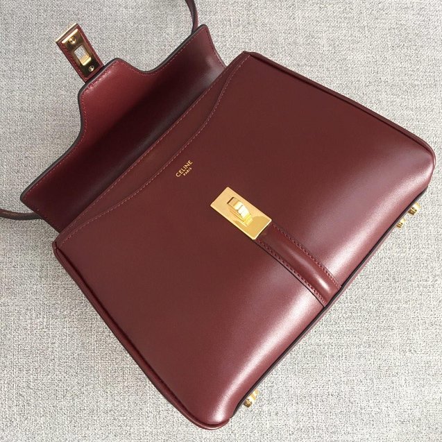 celine original smooth calfskin small 16 bag 188003 bordeaux