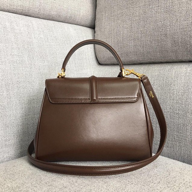 celine original smooth calfskin small 16 bag 188003 brown