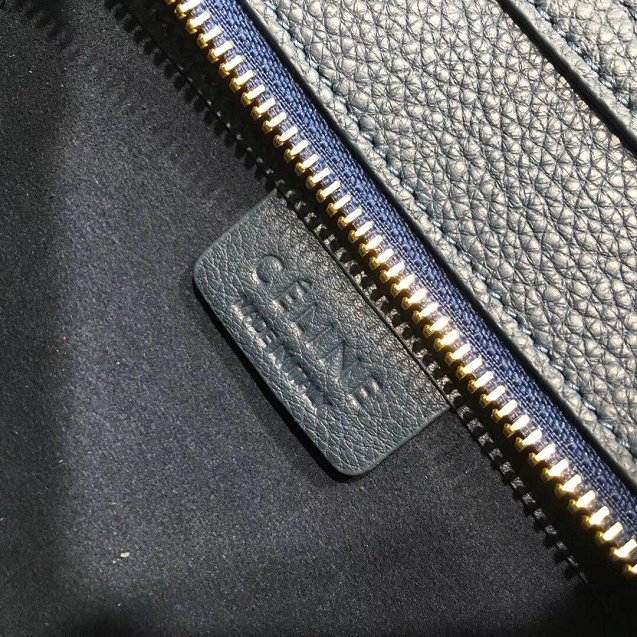 Celine original grained calfskin nano luggage bag 189243 navy blue