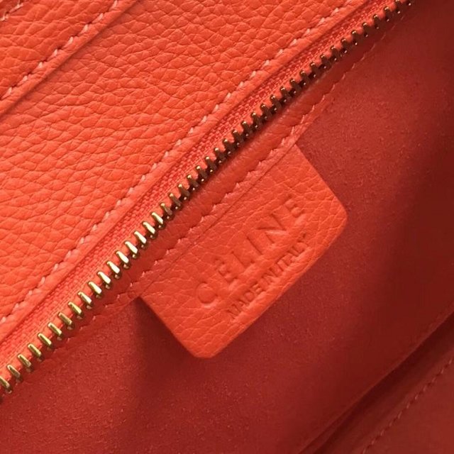 Celine original grained calfskin nano luggage bag 189243 orange