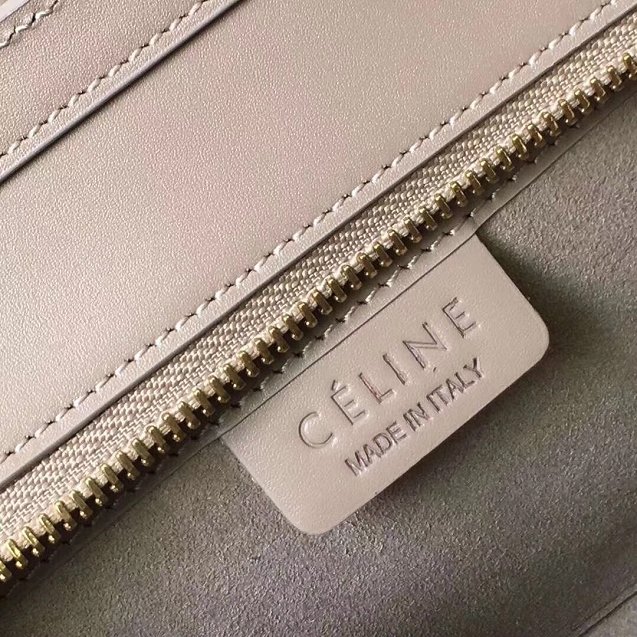 Celine original grained&smooth calfskin nano luggage bag 189243 light grey