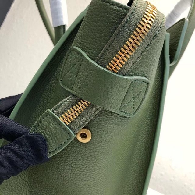 Celine original grained calfskin micro luggage handbag 189793 olive
