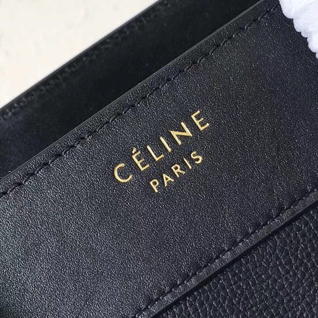 Celine original smooth&grained calfskin micro luggage handbag 189793 black
