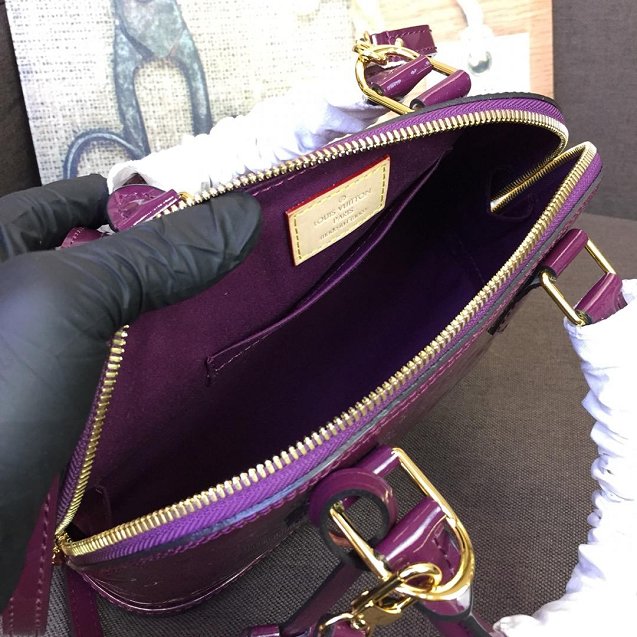 Louis vuitton original monogram vernis leather alma BB M90174 purple