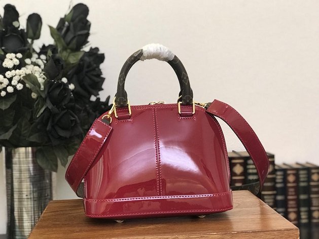 Louis vuitton original vernis leather alma BB M54785 burgundy