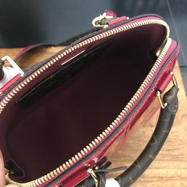 Louis vuitton original vernis leather alma BB M54785 burgundy