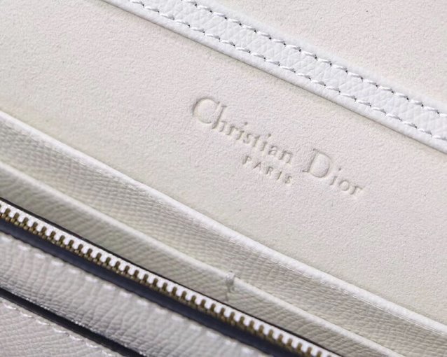 2019 Dior original calfskin large Saddle Wallet S5620 white