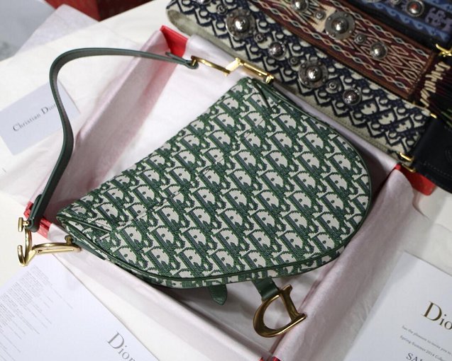 2019 Dior original canvas mini saddle bag M0447 green