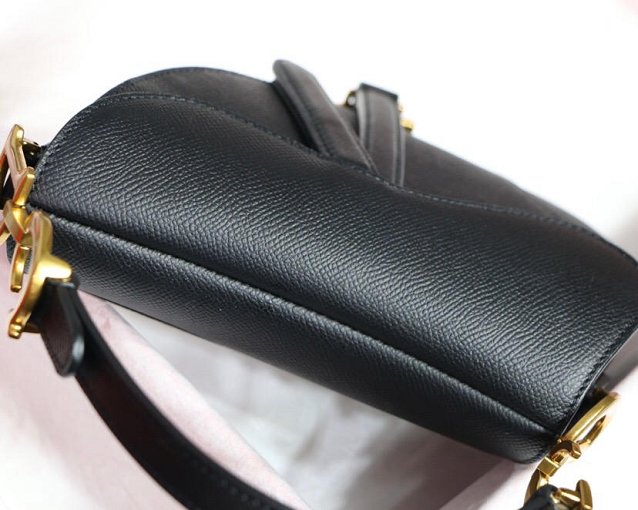 2019 Dior original grained calfskin mini saddle bag M0447 black