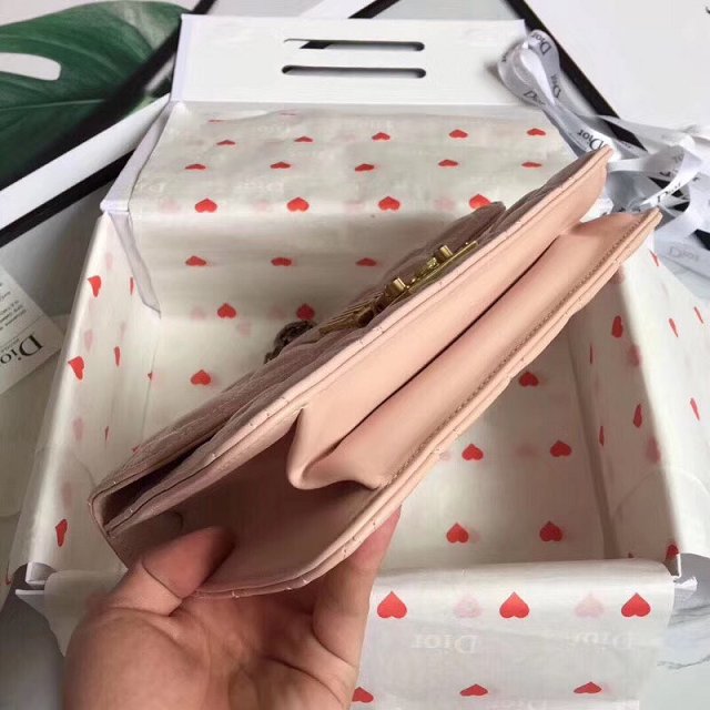Dior original lambskin dioraddict flap bag M5818 pink
