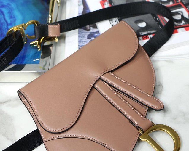 2019 Dior original calfskin saddle belt bag S5632 nude
