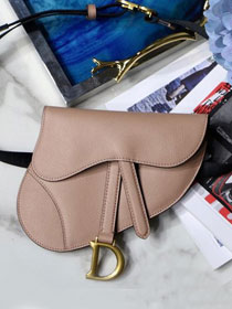 2019 Dior original grained calfskin saddle belt bag S5632 nude