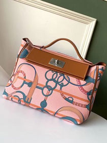  Hermes original handmade printed togo leather kelly 2424 bag H03699 pink