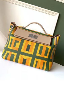 Hermes original handmade printed togo leather kelly 2424 bag H03699 yellow