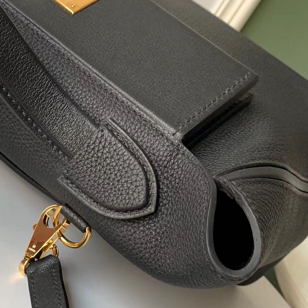 Hermes original handmade togo leather kelly 2424 bag H03699 black