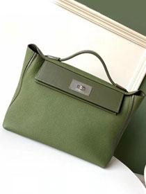 Hermes original handmade togo leather kelly 2424 bag H03699 green