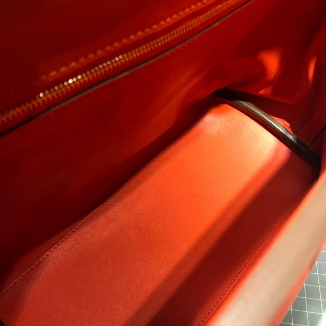2019 Hermes original handmade togo leather kelly 2424 bag H03699 orange