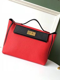 Hermes original handmade togo leather kelly 2424 bag H03699 red