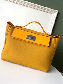 2019 Hermes original handmade togo leather kelly 2424 bag H03699 yellow