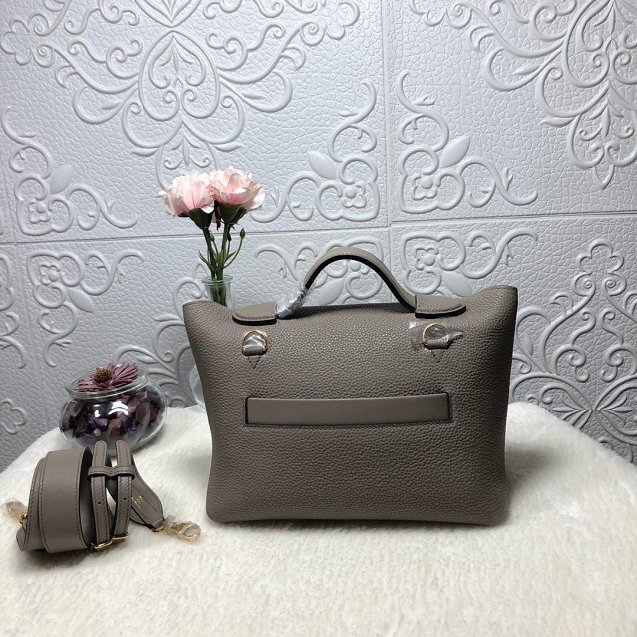 2019 Hermes original handmade togo leather small kelly 2424 bag H03698 grey