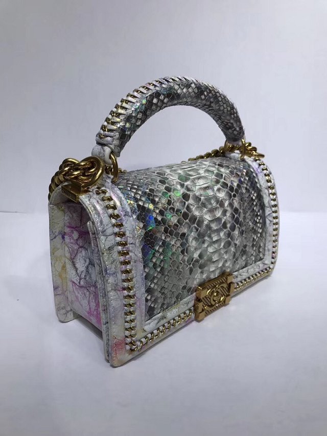 CC original python leather medium le boy handbag A94804 