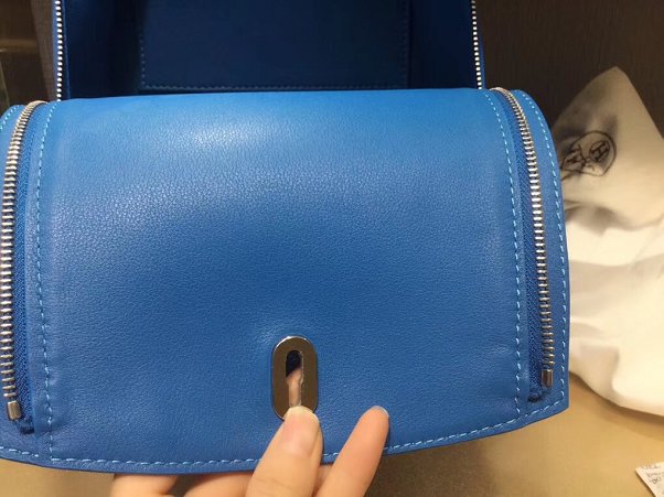 Hermes original handmade calfskin GR24 backpack H071346 blue