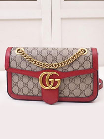 2019 GG original canvas small marmont bag 443497 red