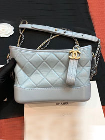 2019 CC original calfskin gabrielle small hobo bag A91810 light blue