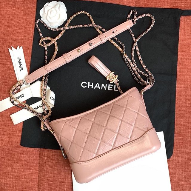 2019 CC original calfskin gabrielle small hobo bag A91810 light pink