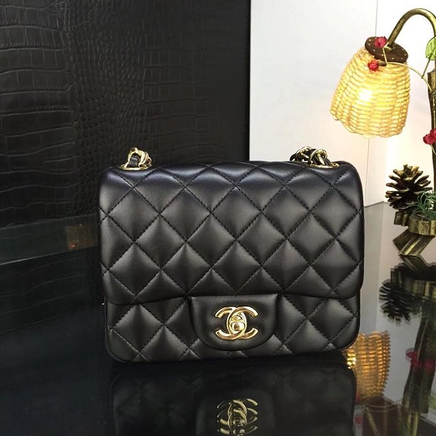 CC original handmade lambskin super mini flap bag HA35200 black