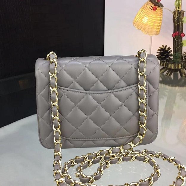 CC original handmade lambskin super mini flap bag HA35200 grey