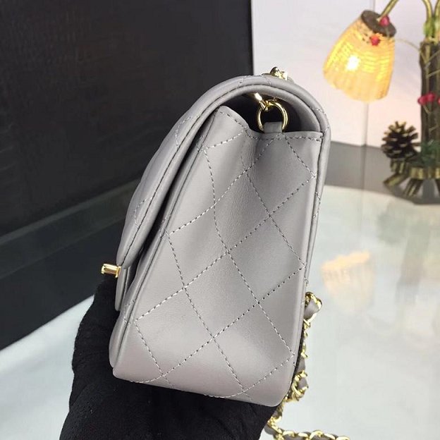 CC original handmade lambskin super mini flap bag HA35200 grey