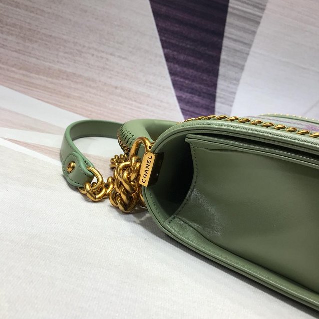 CC original stingray skin boy handbag A94804 army green
