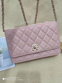 CC original lambskin woc chain bag 80982 light pink