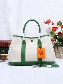 Hermes canvas garden party 30 bag G30 white&green