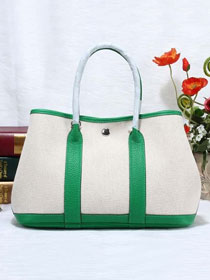 Hermes canvas large garden party 36 bag G36 white&bright green