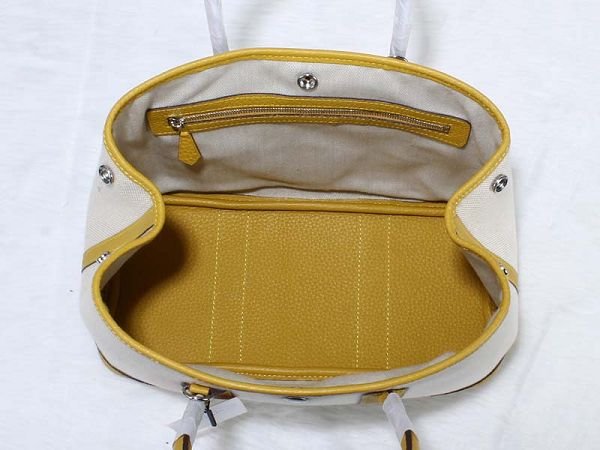 Hermes canvas large garden party 36 bag G36 white&bright yellow