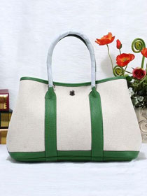 Hermes canvas large garden party 36 bag G36 white&green