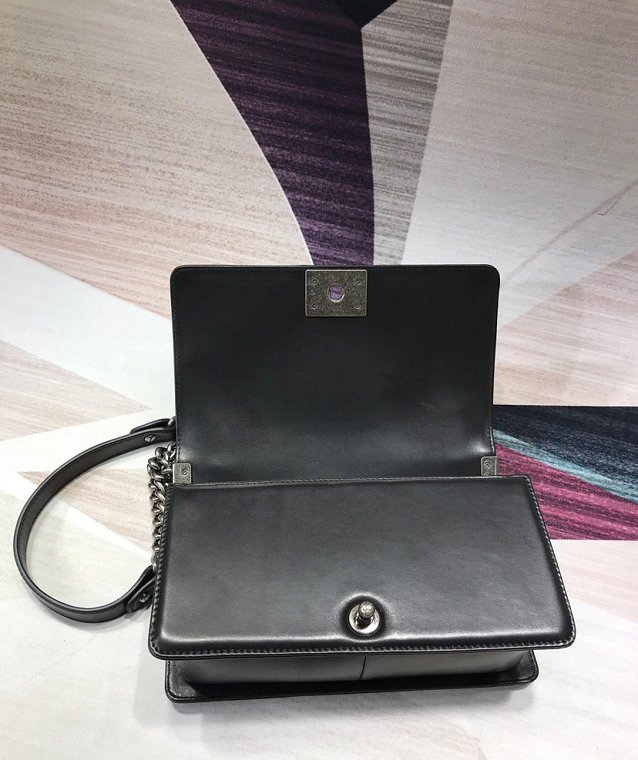 CC original python leather medium le boy handbag A94804 black&beige