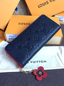 Louis vuitton monogram empreinte clemence wallet M63920 navy blue